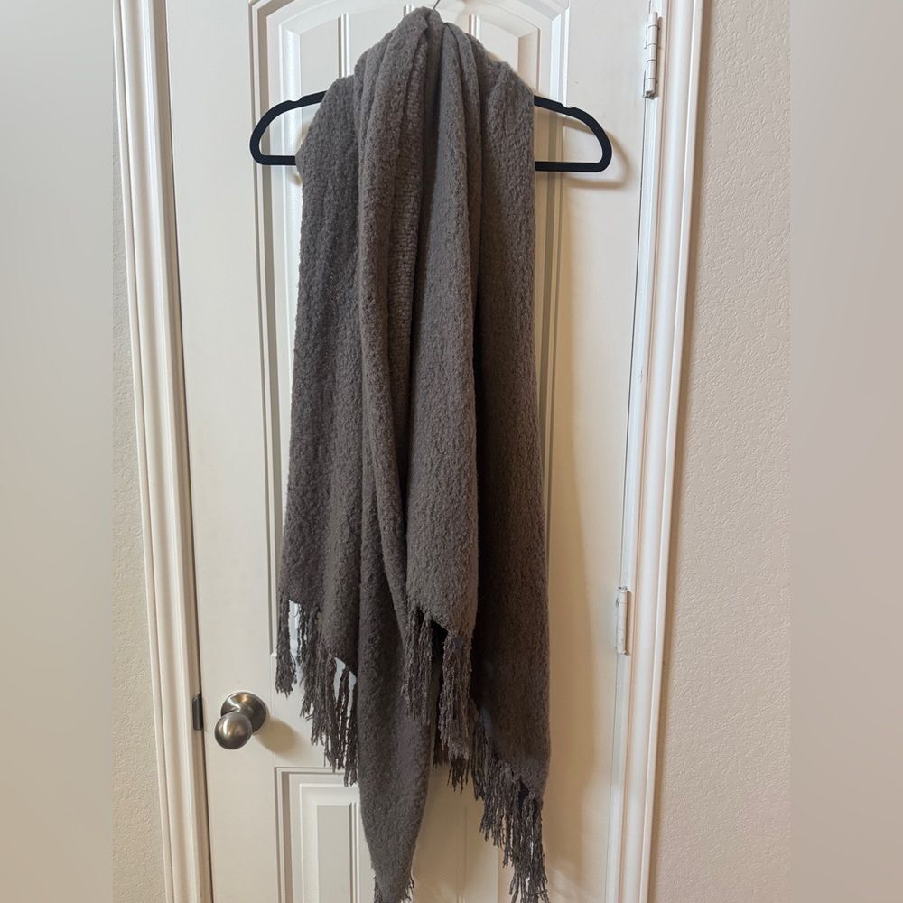 Altar'd State Gray Fringe Wrap Scarf grunge funky